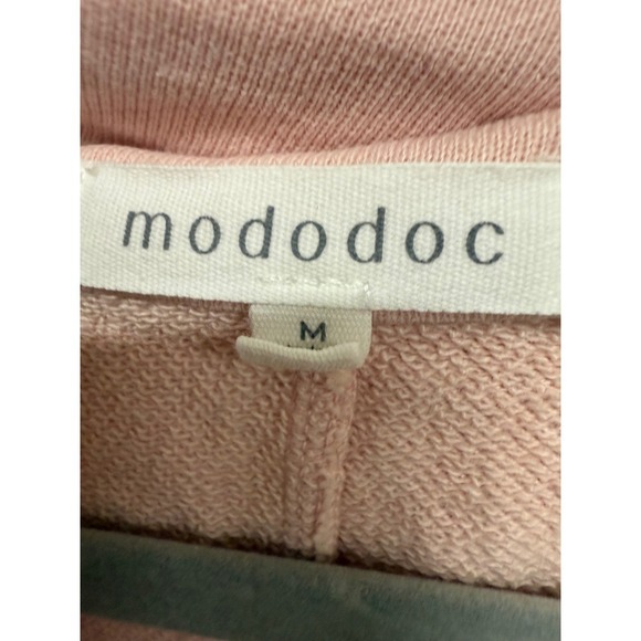 Mododoc Pink Blazer Style Cardigan 100% Cotton Button Front Size Medium - Picture 5 of 6